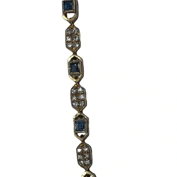 Vintage Ceylon Sapphire and Diamond 14K Bracelet - Picture 6 of 8